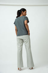 Saltpetre womens formal work t-shirts for under blazers in organic cotton with rounded necks - forest green