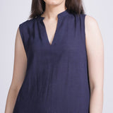 Evie A-Line Dress - Navy