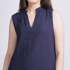 Evie A-Line Dress - Navy