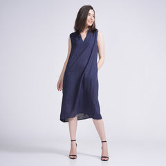 Evie A-Line Dress - Navy