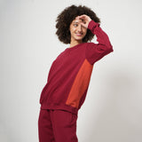 Color Block Transition Sweatshirt - Maroon