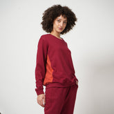 Color Block Transition Sweatshirt - Maroon