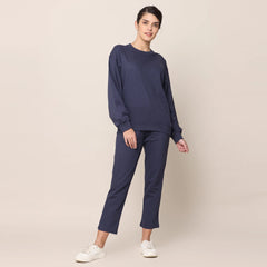 Limited Edition - Balloon Sleeve Sweatshirt - Navy Blue