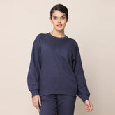 Limited Edition - Balloon Sleeve Sweatshirt - Navy Blue