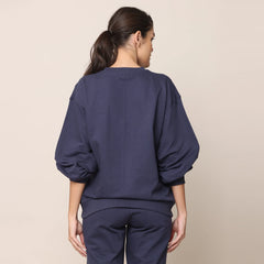 Limited Edition - Balloon Sleeve Sweatshirt - Navy Blue