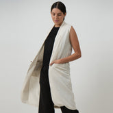 Ava Vest Jacket - Textured White