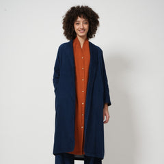 Long Coat - Navy Corduroy