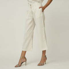 Barrel Leg Pants - White