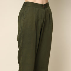 Barrel Leg Pants - Olive