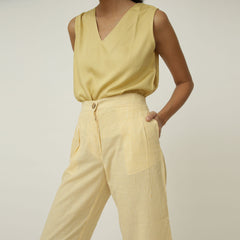 Barrel Leg Pants - Yellow