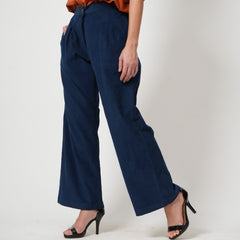 Long Leg Pants - Navy Blue Corduroy