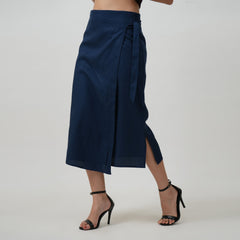 Wrap Skirt - Navy Blue