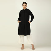Florence Set of 2 - Long Shirt & Pants - Black & Ecru