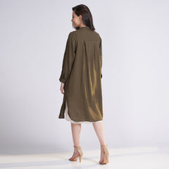 Jackie Set of 2 - Overlay & Dress - Olive & Ecru