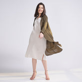 Jackie Set of 2 - Overlay & Dress - Olive & Ecru