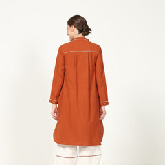 Long Shirt - Autumn Rust With Contrast Edging - Limited Edition