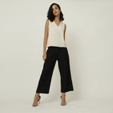 Shell V-Neck Top - Ecru