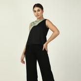 Color Block Top - Sage & Black