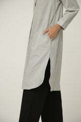 Pleated Tunic > White Stripe