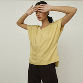FLAP NECK TOP - Yellow