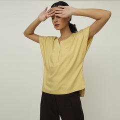 FLAP NECK TOP - Yellow