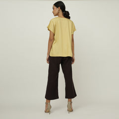 FLAP NECK TOP - Yellow