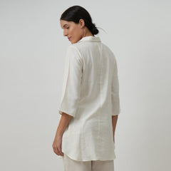 Skipper Collar Tunic Set of 2 - Tunic & Pants - Textured White