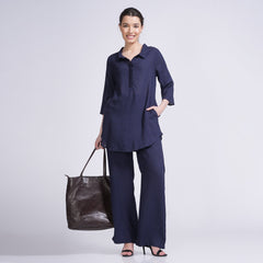 Skipper Collar Tunic Set Of 2 - Tunic & Pants - Navy