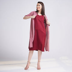 Dakota Long Shirt Jacket - Dusty Pink