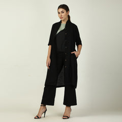 Harlem Set Of 3 - Long Shirt, Top & Pants -Black, Sage