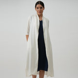 Dakota Set Of 2 - Long Shirt Jacket & Dress - Textured White & Navy Blue