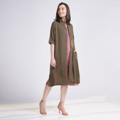 Dakota Long Shirt Jacket - Olive