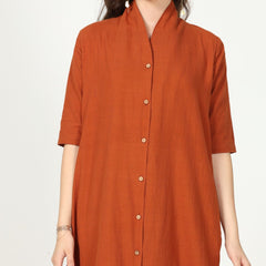 Dakota Long Shirt Jacket - Autumn Rust