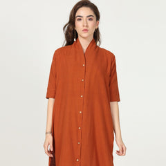 Dakota Co-ord Set - Long Shirt & Pants - Autumn Rust