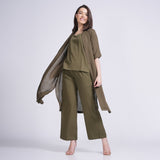 Dakota Set of 3 - Long Shirt, Inner & Pants - Olive Green & Forest Green