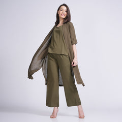 Dakota Set of 3 - Long Shirt, Inner & Pants - Olive Green & Forest Green