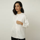 Uncollared Shirt - White