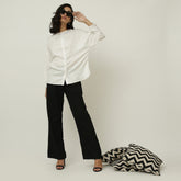 Uncollared Shirt - White