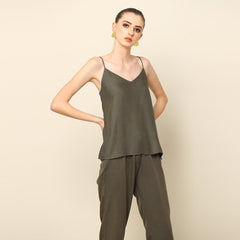 Dakota Set of 3 - Long Shirt, Inner & Pants - Olive Green & Forest Green