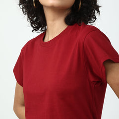 Round neck T-Shirt- Maroon