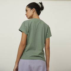 Round Neck T-Shirt - Sage green