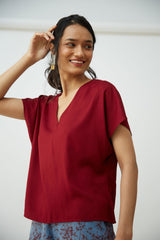 Aurora Top - Maroon