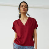 Aurora Top - Maroon