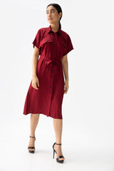 Beatnik Dress - Maroon