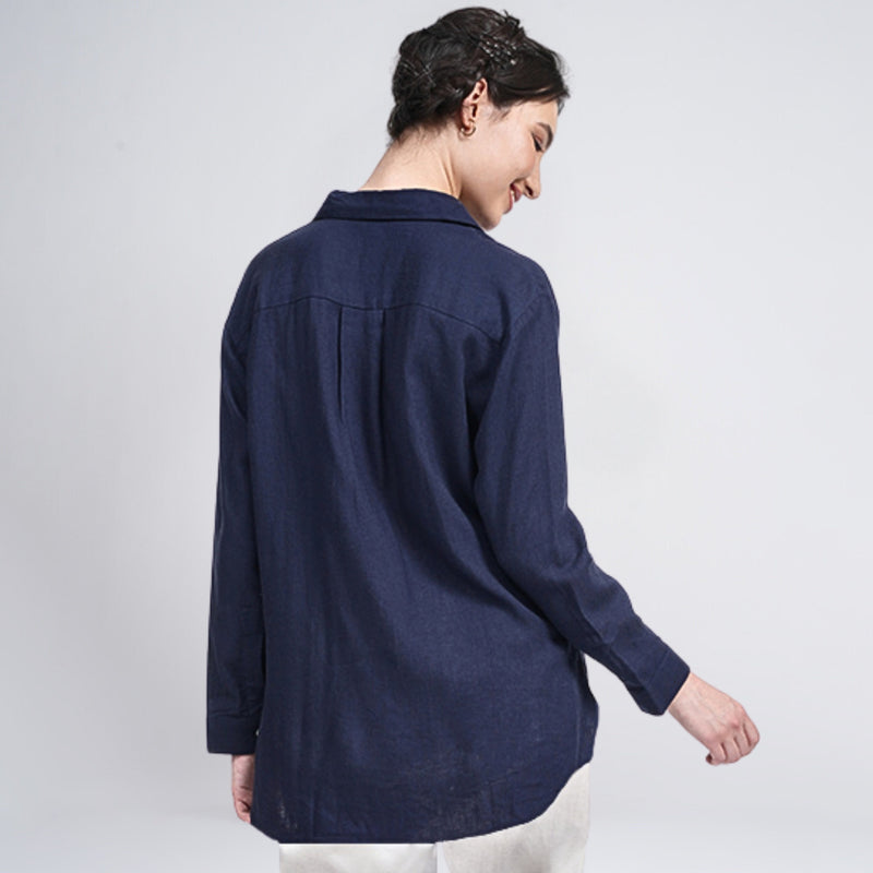 Opal Set Of 2 - Shirts & Pants - Navy Blue And Ecru