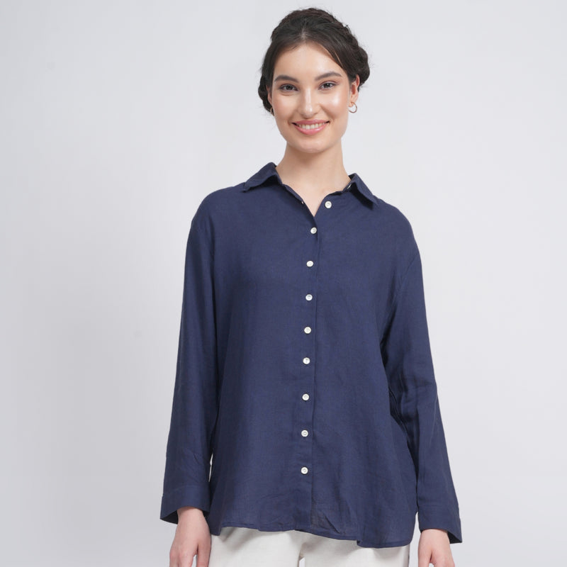 Opal Set Of 2 - Shirts & Pants - Navy Blue And Ecru