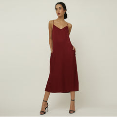 Slip Dress - Maroon