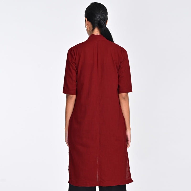 Dakota Long Shirt Jacket - Maroon