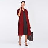 Dakota Set Of 2 - Long Shirt Jacket & Dress - Maroon & Coffee