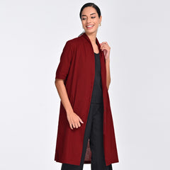 Dakota Long Shirt Jacket - Maroon